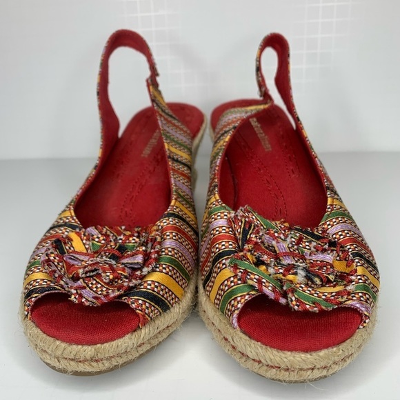 Naturalizer Berlynn multi-colored canvas elastic slingback espadrille wedge 7m - Picture 3 of 12